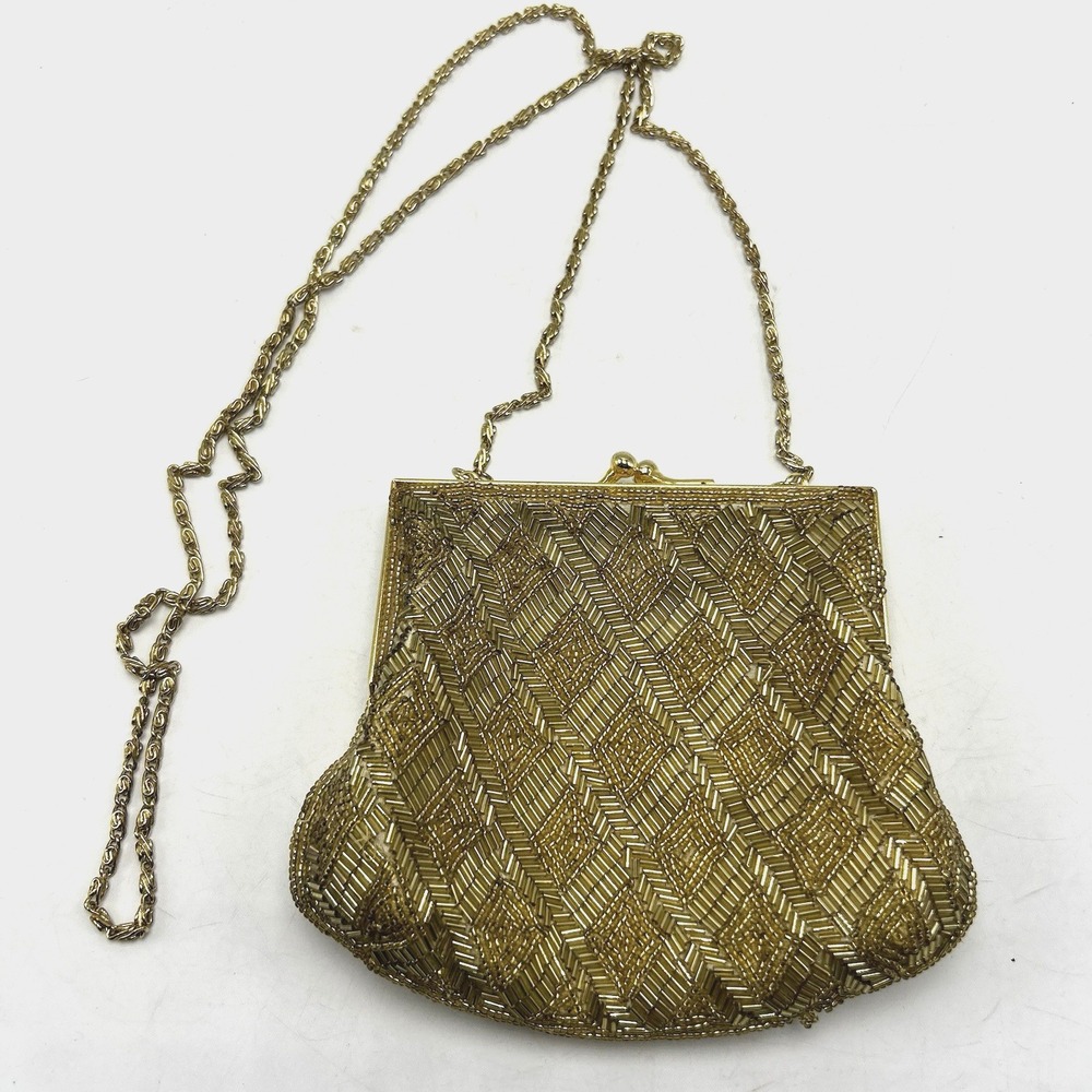 Vintage La Regale Purse Bag Beaded Shoulder Clutch Chain Strap Event Cocktail